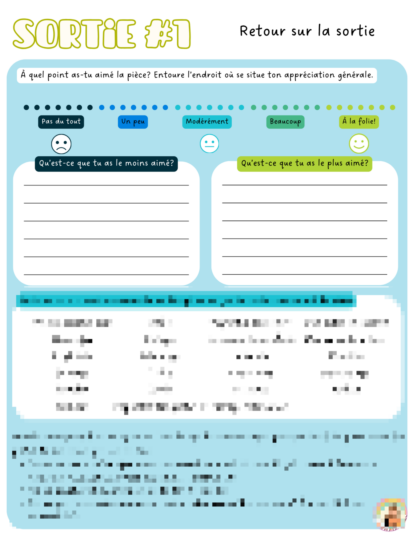 Cahier de sorties théâtrales | 1er cycle primaire