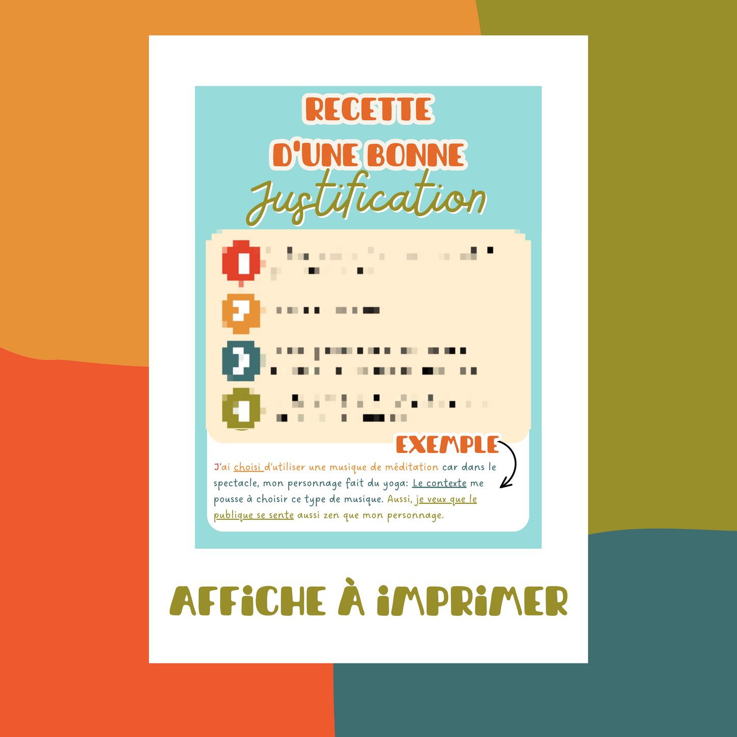 Affiche | La recette d'une bonne justification