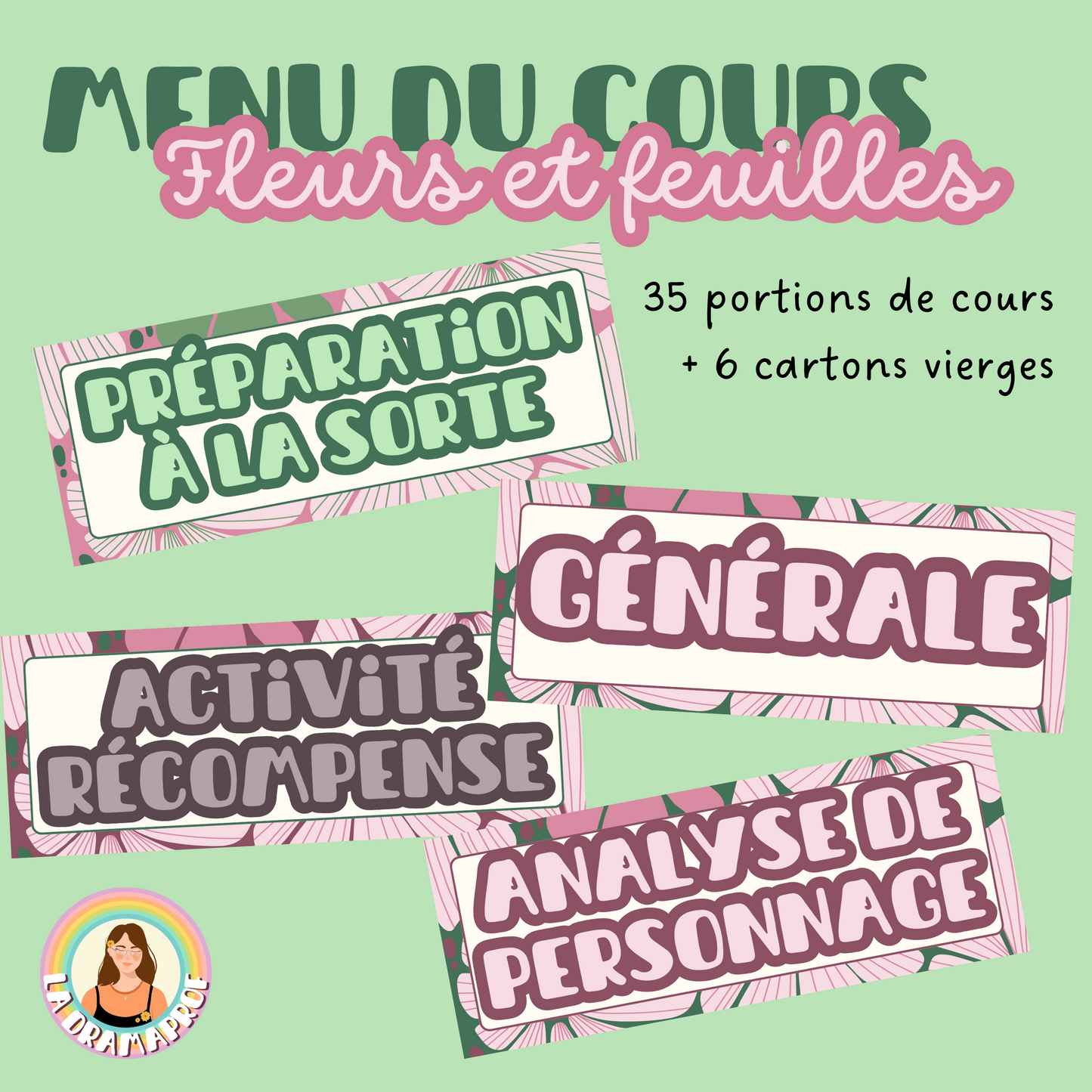 Menu du cours | Thématique fleurs et feuilles