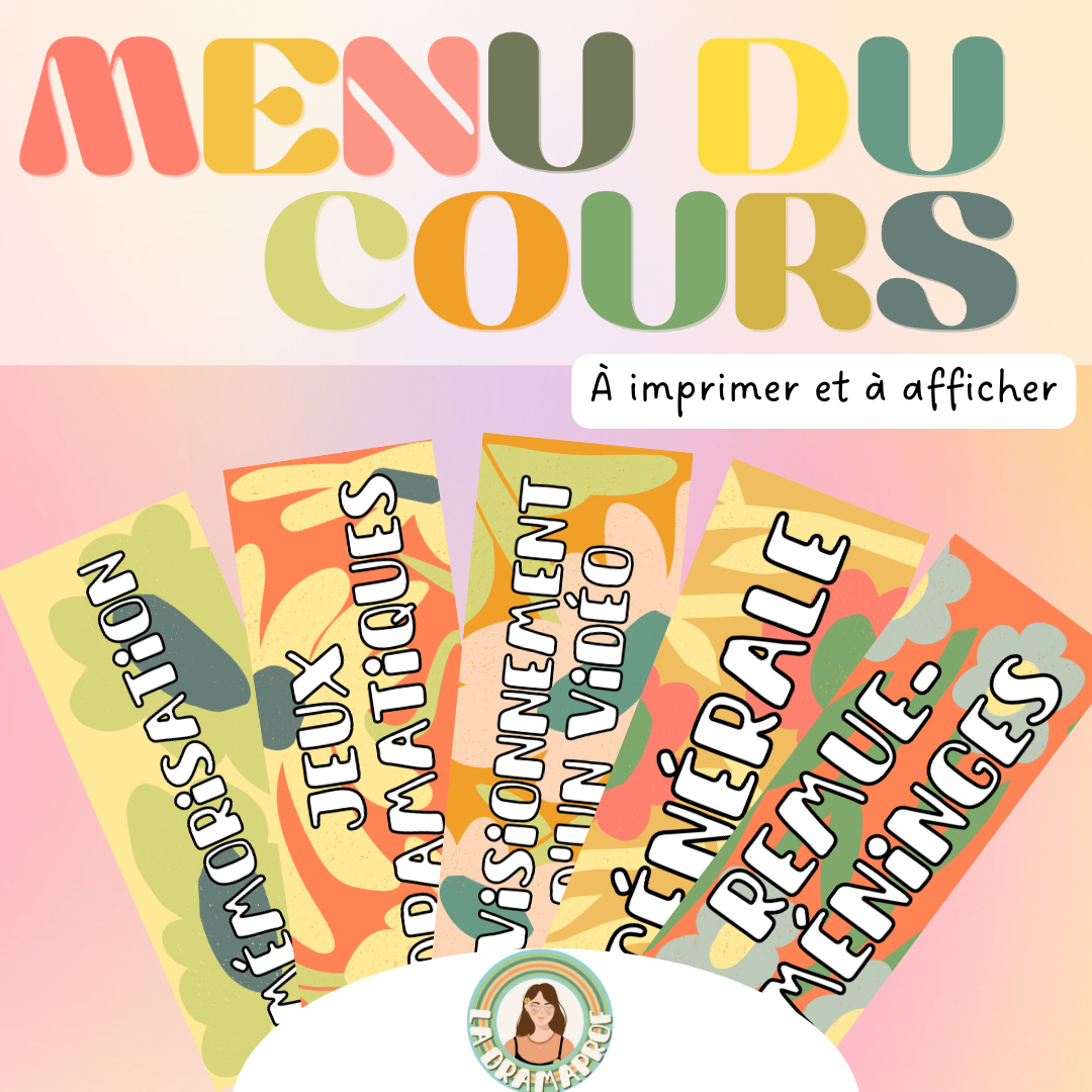 Menu du cours à imprimer | Thématique fleurs années 70