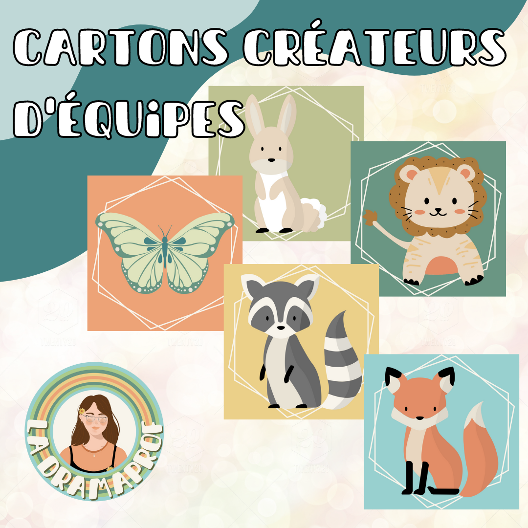 Cartons créateurs d'équipes - Thématique animaux