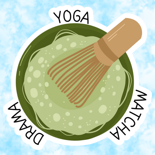 Autocollant: Yoga, Matcha, Drama